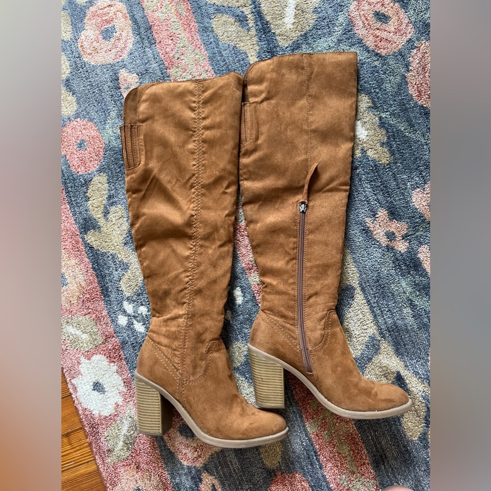 Target- Knee High Faux Suede Heeled Boot Women
